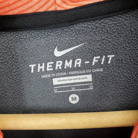 Nike Therma-Fit Pullover Drawstring Hoodie Sweatshirt Women's Medium Gray Peach - Picture 5 of 8